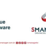 texto à esquerda mitigar um ataque ransomware, à direita a logo da SManager e no rodapé suas redes sociais